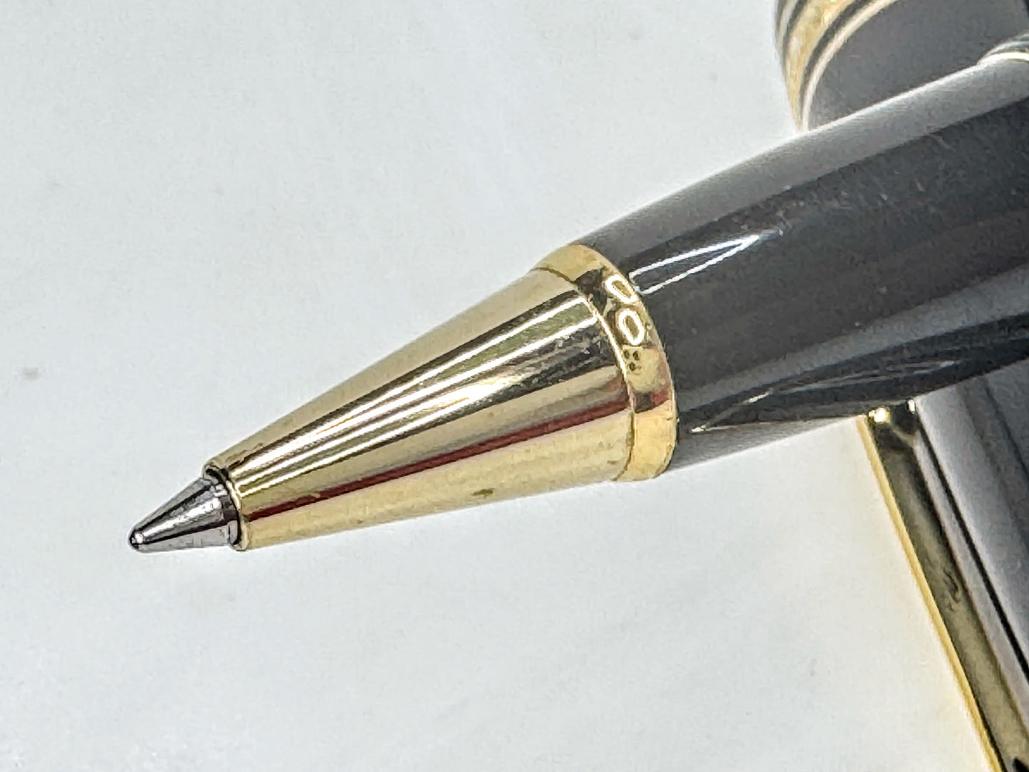 Vintage Resin Montblanc Meisterstück LeGrand Black Gold Rollerball Pen SS398