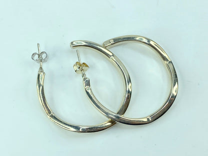 Unique Sterling silver zig-zag square shape hoop dangle earrings. 40mm 10g JR997