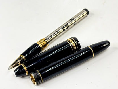 Vintage Resin Montblanc Meisterstück LeGrand Black Gold Rollerball Pen SS398
