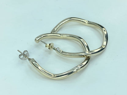 Unique Sterling silver zig-zag square shape hoop dangle earrings. 40mm 10g JR997