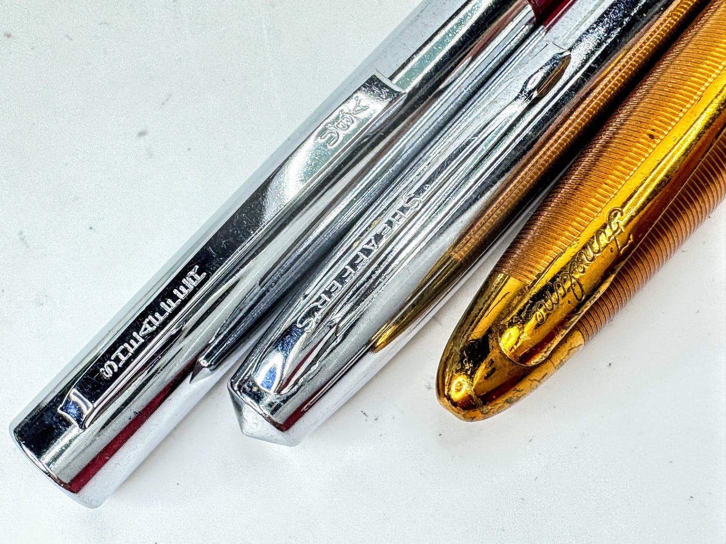 Vintage Pilot Pocket Fountain Pen Lot 14K Nibs Red Blue Pink 3pc Set SS400