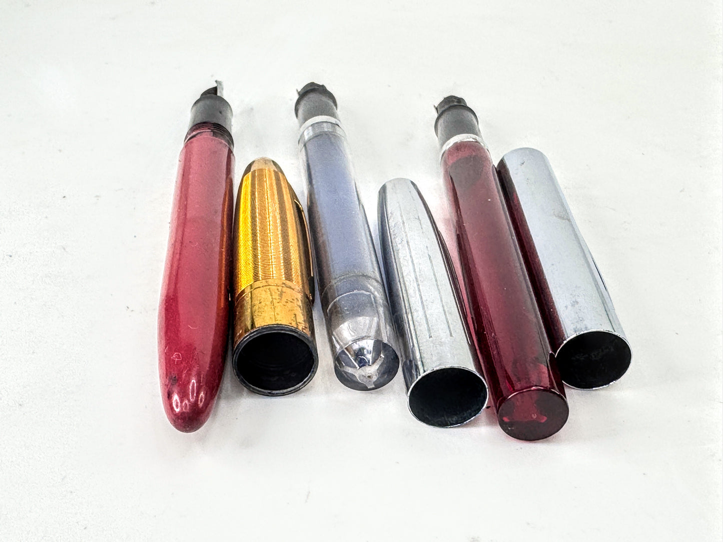 Vintage Pilot Pocket Fountain Pen Lot 14K Nibs Red Blue Pink 3pc Set SS400