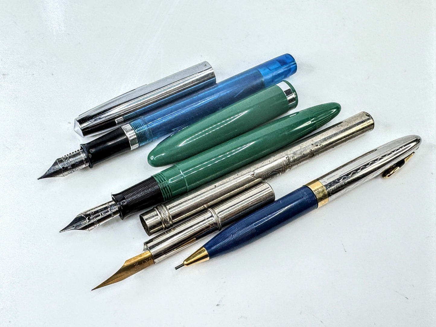 Vintage Fountain Pen Lot Sheaffer Esterbrook Eagle Pencil ZAYO 4 Pens SS402