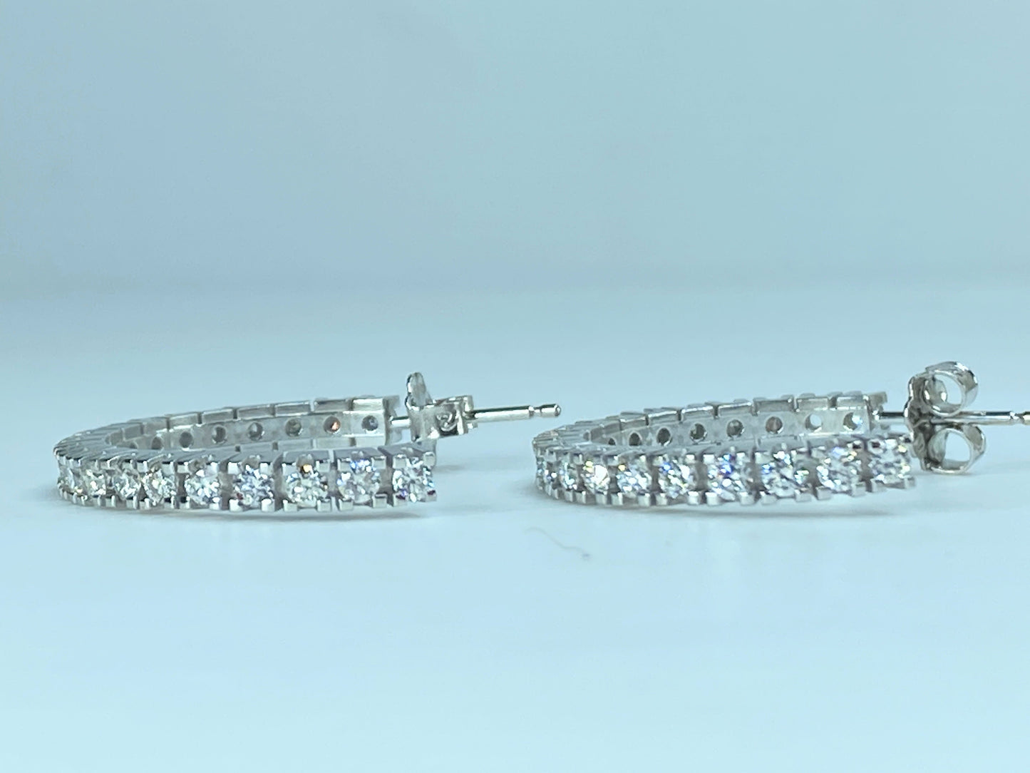 Appraised $4,395 14K white gold 1.2ct G/VS2 Diamond hoop earrings JR9352