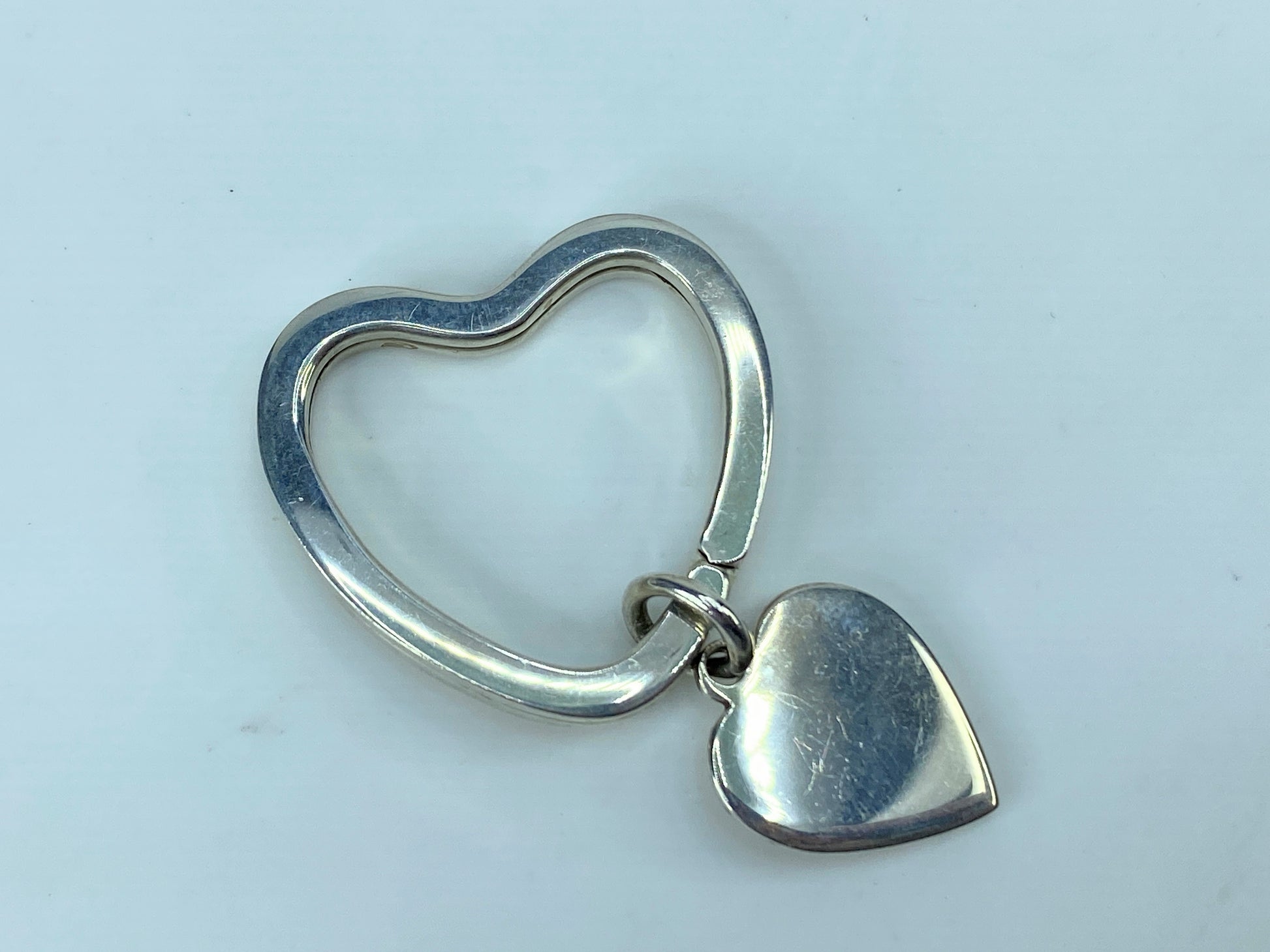 Tiffany & Co Estate Double Hearts Keychain Sterling Silver 7.8g JR351