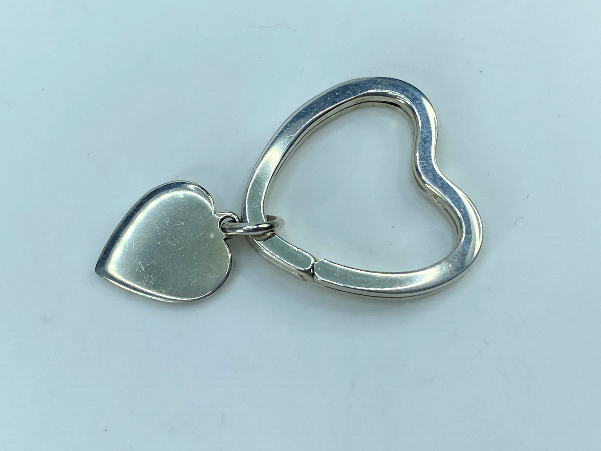 Tiffany & Co Estate Double Hearts Keychain Sterling Silver 7.8g JR351