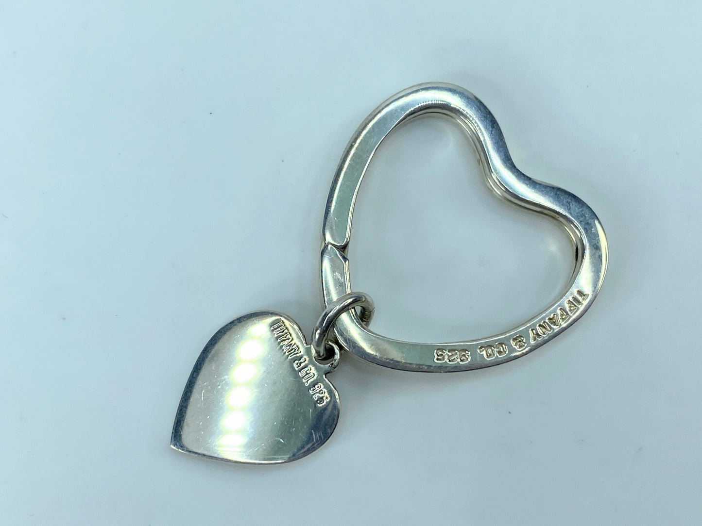Tiffany & Co Estate Double Hearts Keychain Sterling Silver 7.8g JR351
