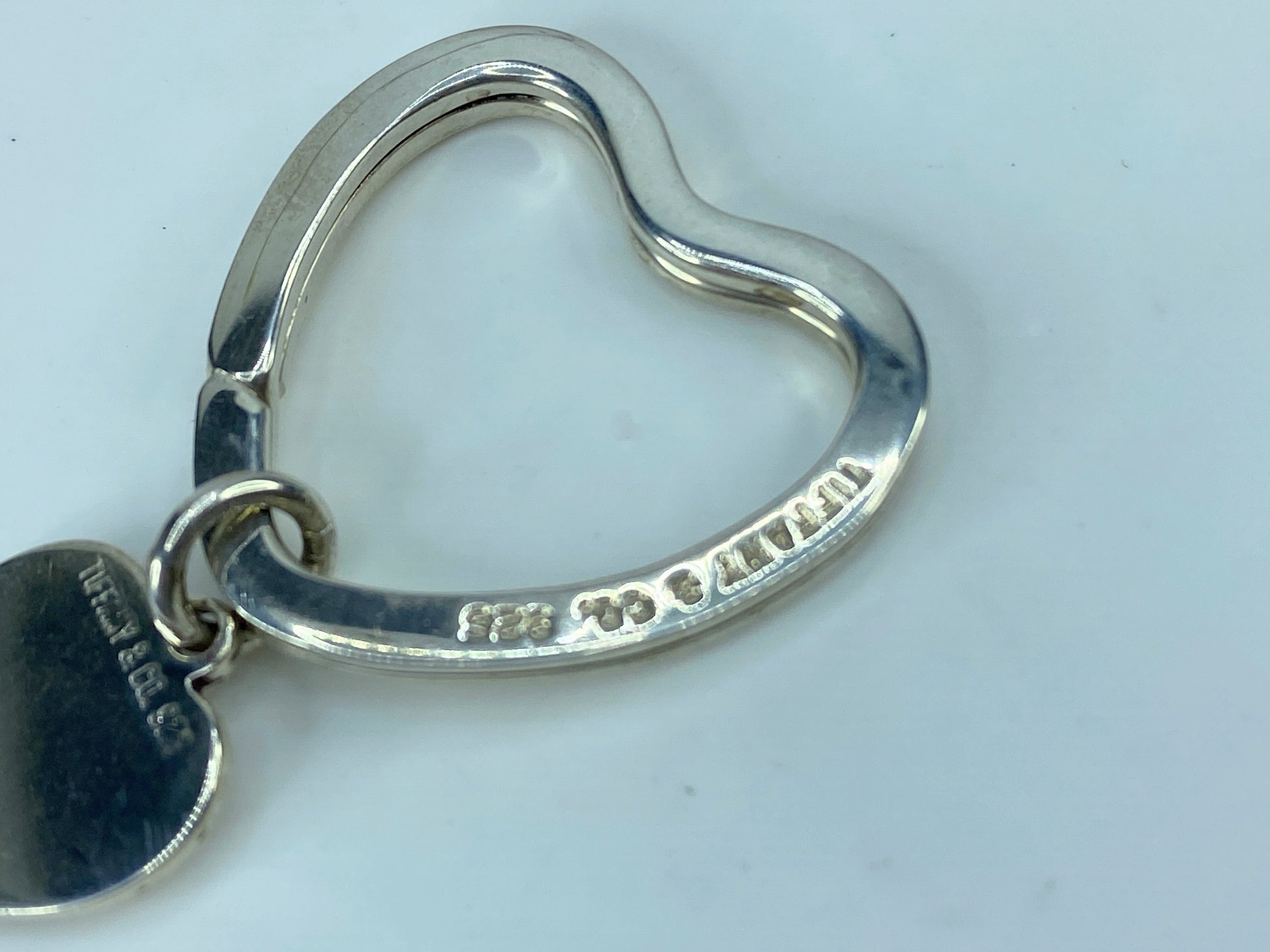 Tiffany & Co Estate Double Hearts Keychain Sterling Silver 7.8g JR351