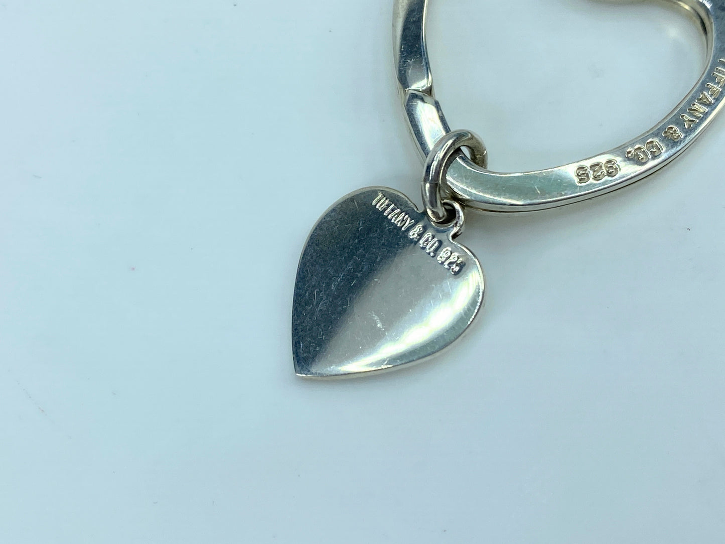 Tiffany & Co Estate Double Hearts Keychain Sterling Silver 7.8g JR351