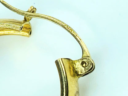 10K yellow gold 6mm Diamond etched satin hoop earrings 3.6g JR1003