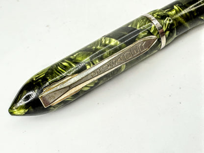 Vintage Dur-O-Lite Green Celluloid Fountain Pen Pencil Combo SS407