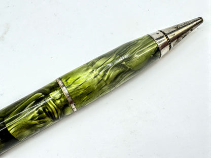 Vintage Dur-O-Lite Green Celluloid Fountain Pen Pencil Combo SS407