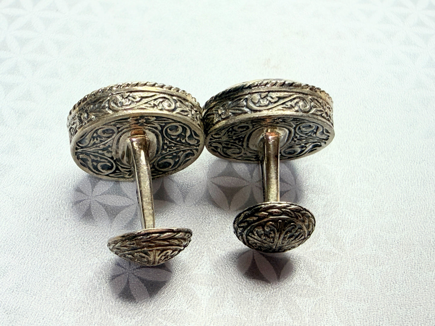 Vintage Sterling Silver Hand Carved Pegasus Onyx Intaglio Cufflinks 18g SS272