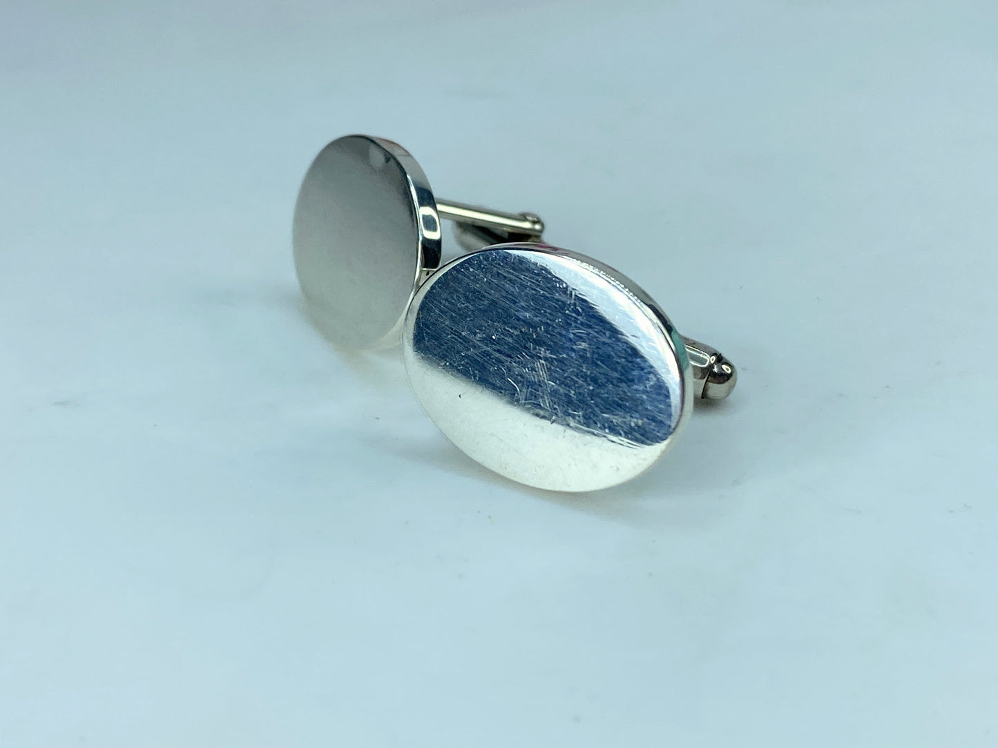Tiffany & Co Estate Sterling Silver Wide Oval Cufflinks 15.7g 21.3mm JR354