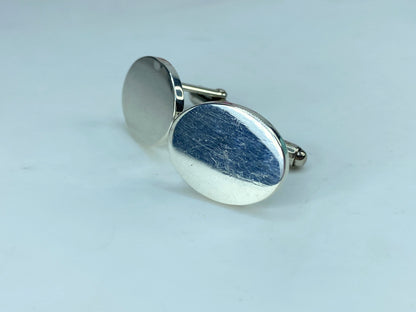 Tiffany & Co Estate Sterling Silver Wide Oval Cufflinks 15.7g 21.3mm JR354