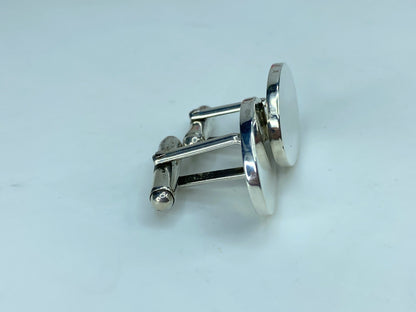 Tiffany & Co Estate Sterling Silver Wide Oval Cufflinks 15.7g 21.3mm JR354