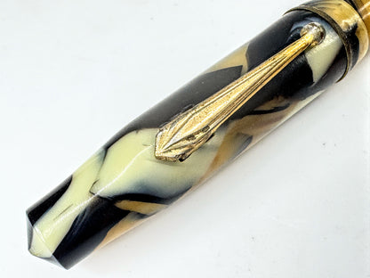 1930's Marbled Celluloid Lever Fill Fountain Pen 14K Gold Nib SS407