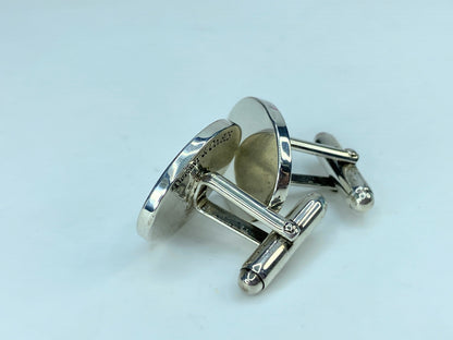Tiffany & Co Estate Sterling Silver Wide Oval Cufflinks 15.7g 21.3mm JR354