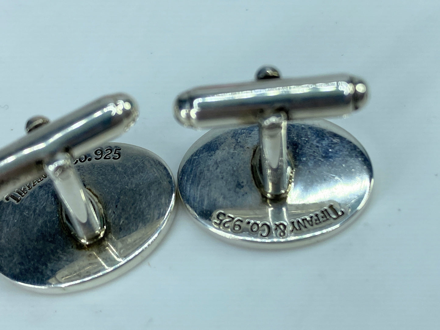 Tiffany & Co Estate Sterling Silver Wide Oval Cufflinks 15.7g 21.3mm JR354