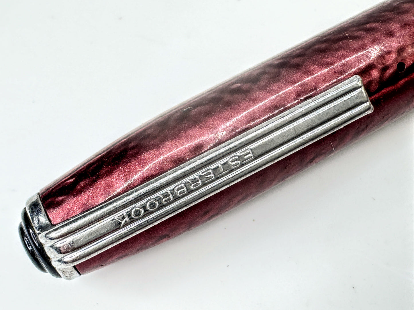 Vintage Esterbrook Visumaster Red Marbled Fountain Pen Med Pt SS410