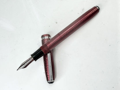 Vintage Esterbrook Visumaster Red Marbled Fountain Pen Med Pt SS410