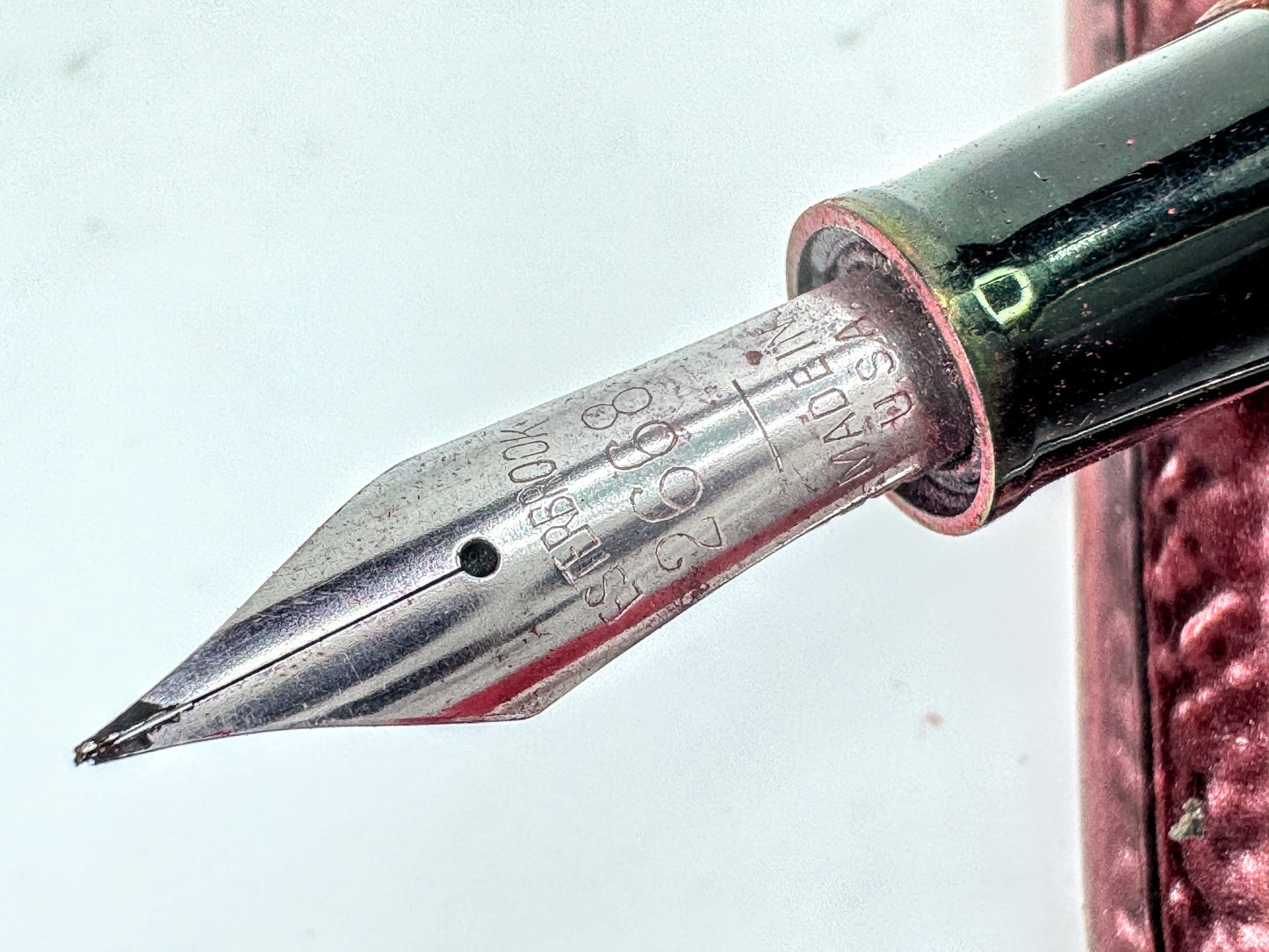 Vintage Esterbrook Visumaster Red Marbled Fountain Pen Med Pt SS410
