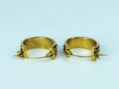 Classic 5.5mm Wide Triple Rope Twist 10K Yellow Gold Hoop Earrings 2.7g JR1008