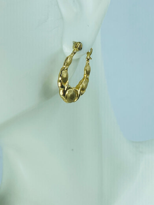 10k Yellow Gold  satin/polish finish XO Hugs and Kisses Love Earrings JR1009