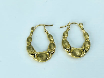 10k Yellow Gold  satin/polish finish XO Hugs and Kisses Love Earrings JR1009