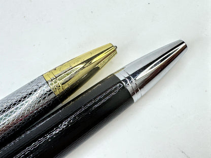 Vintage Cross Dual Ballpoint Pen Set Black and Chrome SS410