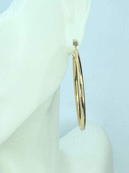 14K yellow gold 2.0mm x 35.0mm large Hoop earring JR9217