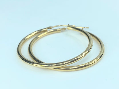 14K yellow gold 2.0mm x 35.0mm large Hoop earring JR9217