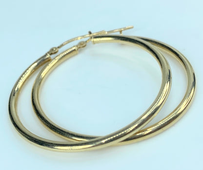 14K yellow gold 2.0mm x 35.0mm large Hoop earring JR9217