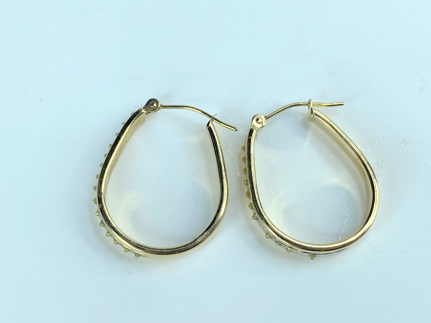 10K yellow 2.0 x 25.mm Hoop dangling earrings JR9218