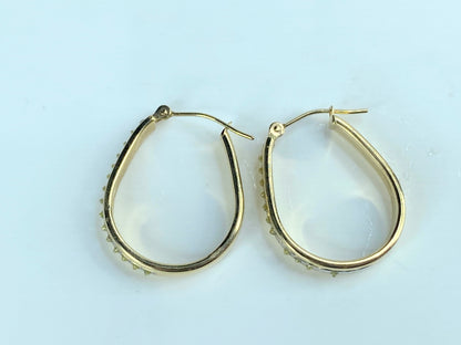 10K yellow 2.0 x 25.mm Hoop dangling earrings JR9218