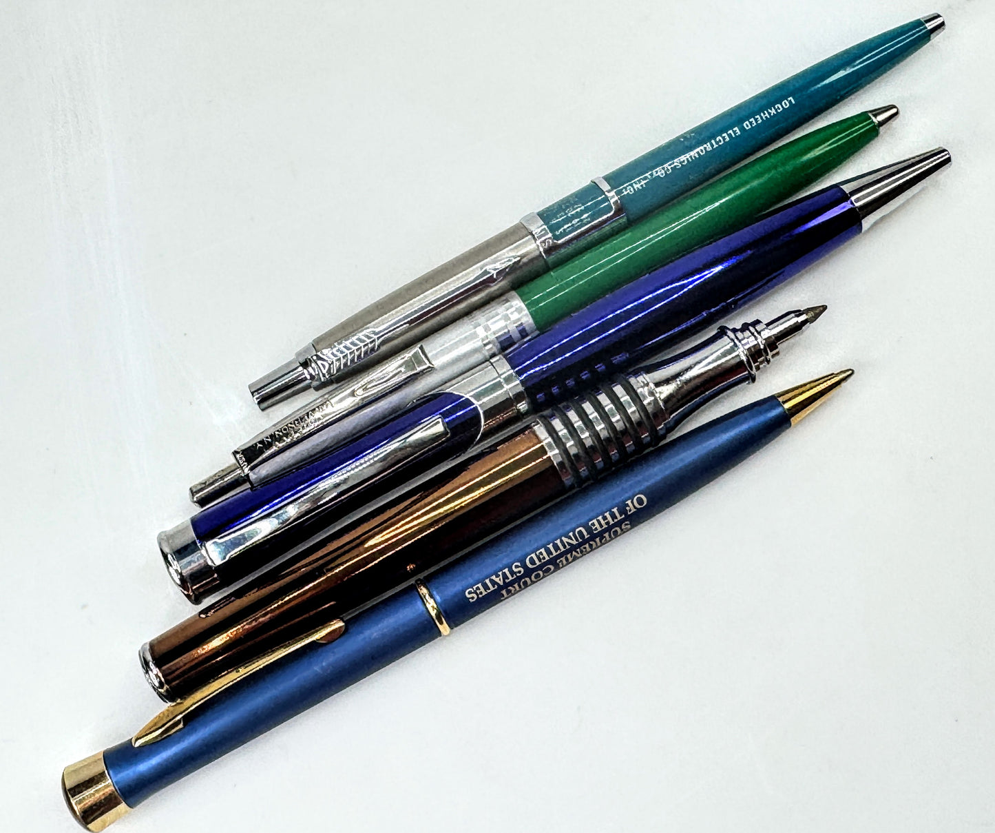 Vintage Mixed Ballpoint Pen Lot Parker Supreme Court Lockheed United SS414