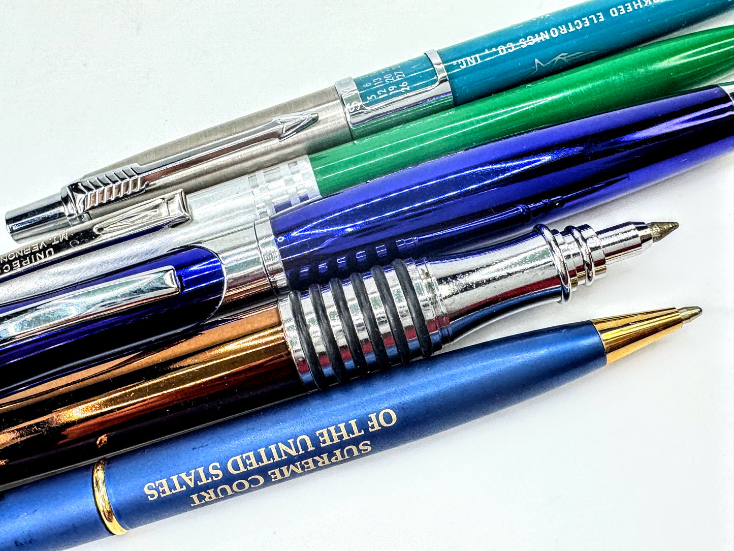 Vintage Mixed Ballpoint Pen Lot Parker Supreme Court Lockheed United SS414