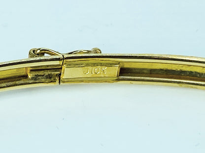 Bracelet bangle 10-carat yellow gold 9 round diamonds bangle 7" 4.8g JR1014