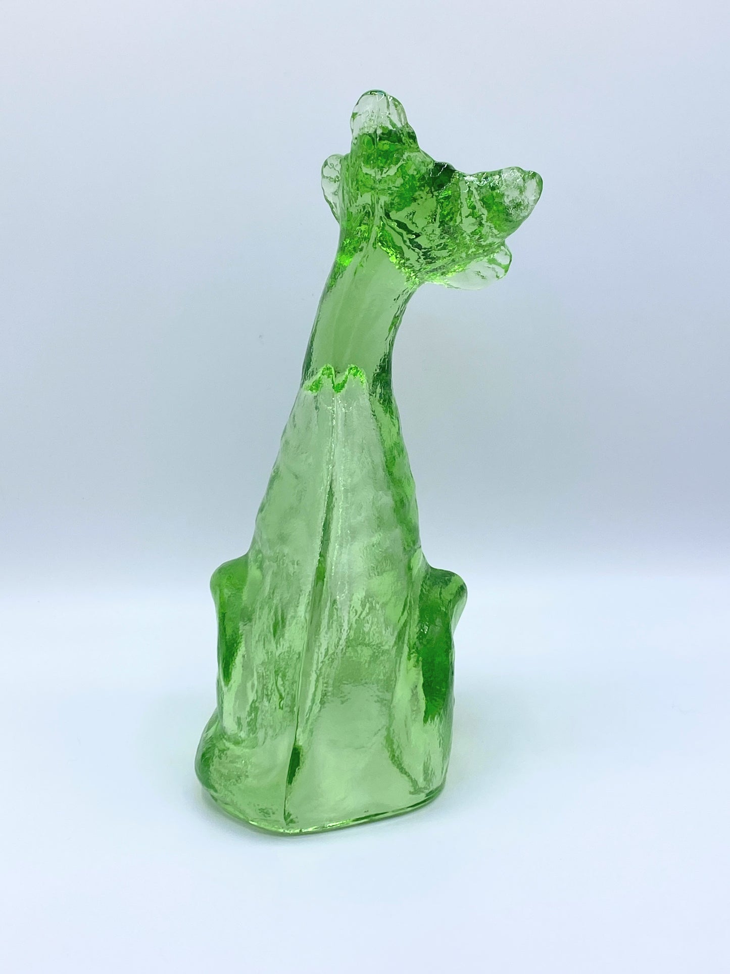 Fenton Glass Apple Green Alley Cat Figurine by Mosser Glass 11.0" A263
