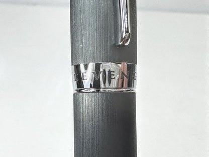 Vintage Levenger Satin Grey Chrome Ballpoint Pen Writes Smoothly SS538