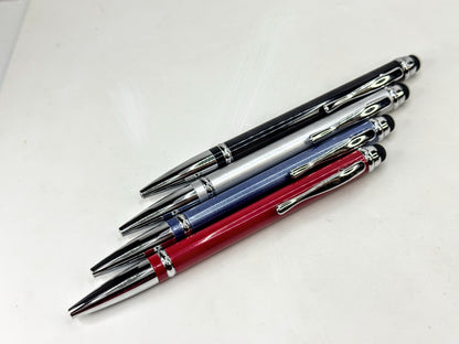 Levenger Chroma Twister Stylus Ballpoint Pen Set Black Silver Blue Red SS419