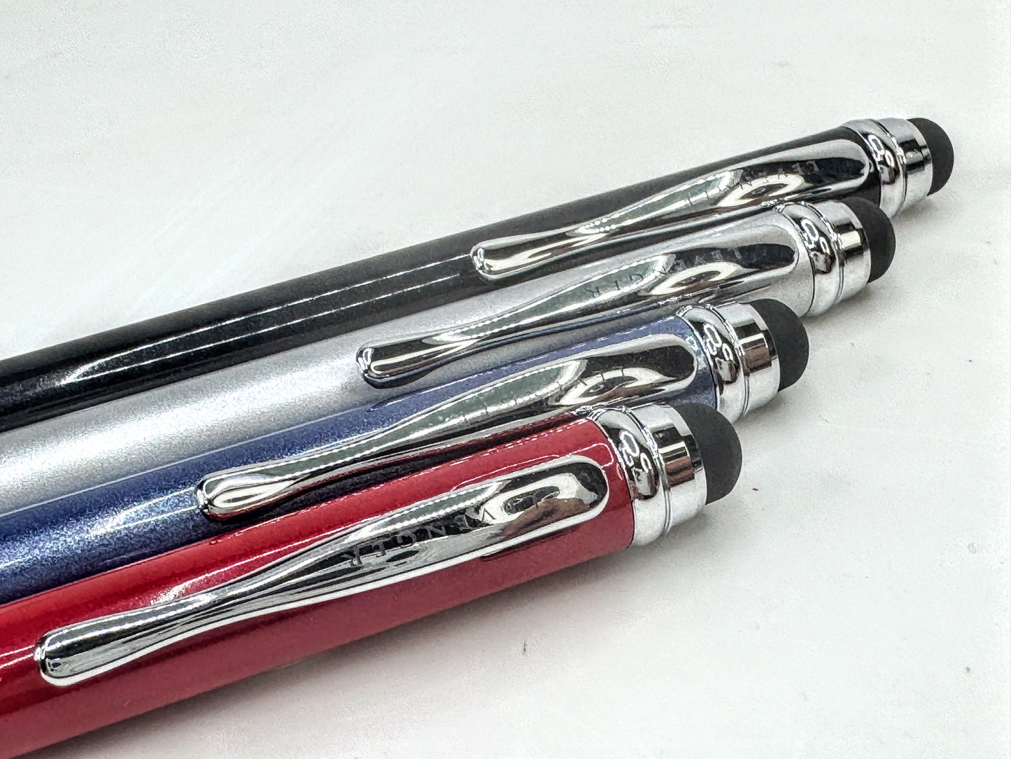 Levenger Chroma Twister Stylus Ballpoint Pen Set Black Silver Blue Red SS419