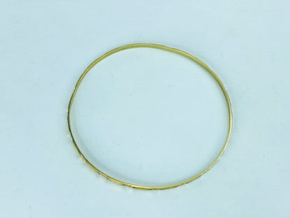 14K yellow gold 3.0mm slip-on stackable diamond-cut etched bangle 4.1g JR1016