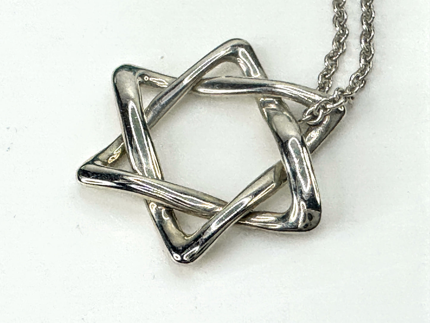 Vintage Tiffany Co Elsa Peretti Sterling Silver Star of David Necklace JR1664