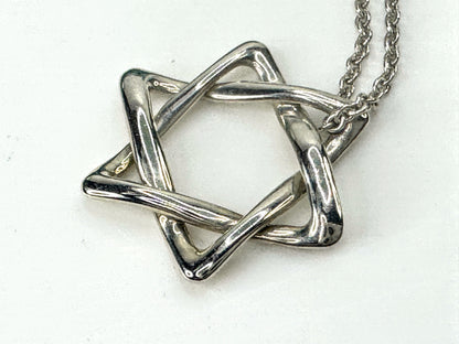 Vintage Tiffany Co Elsa Peretti Sterling Silver Star of David Necklace JR1664