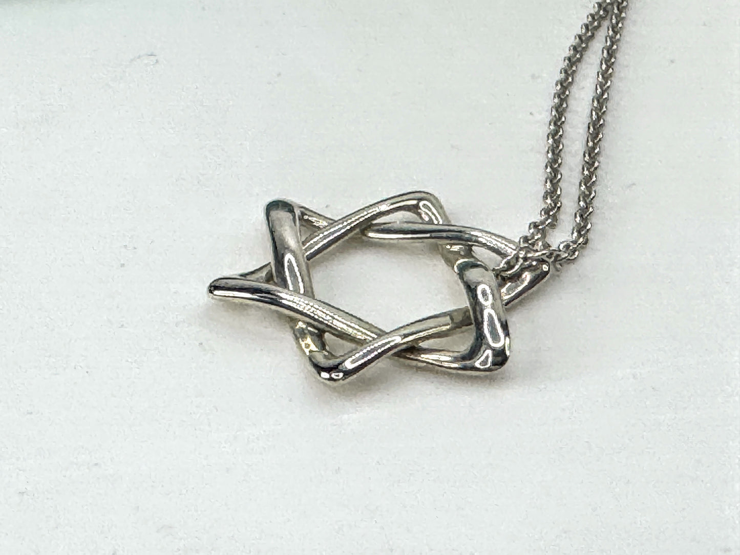Vintage Tiffany Co Elsa Peretti Sterling Silver Star of David Necklace JR1664