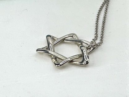 Vintage Tiffany Co Elsa Peretti Sterling Silver Star of David Necklace JR1664