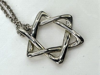 Vintage Tiffany Co Elsa Peretti Sterling Silver Star of David Necklace JR1664