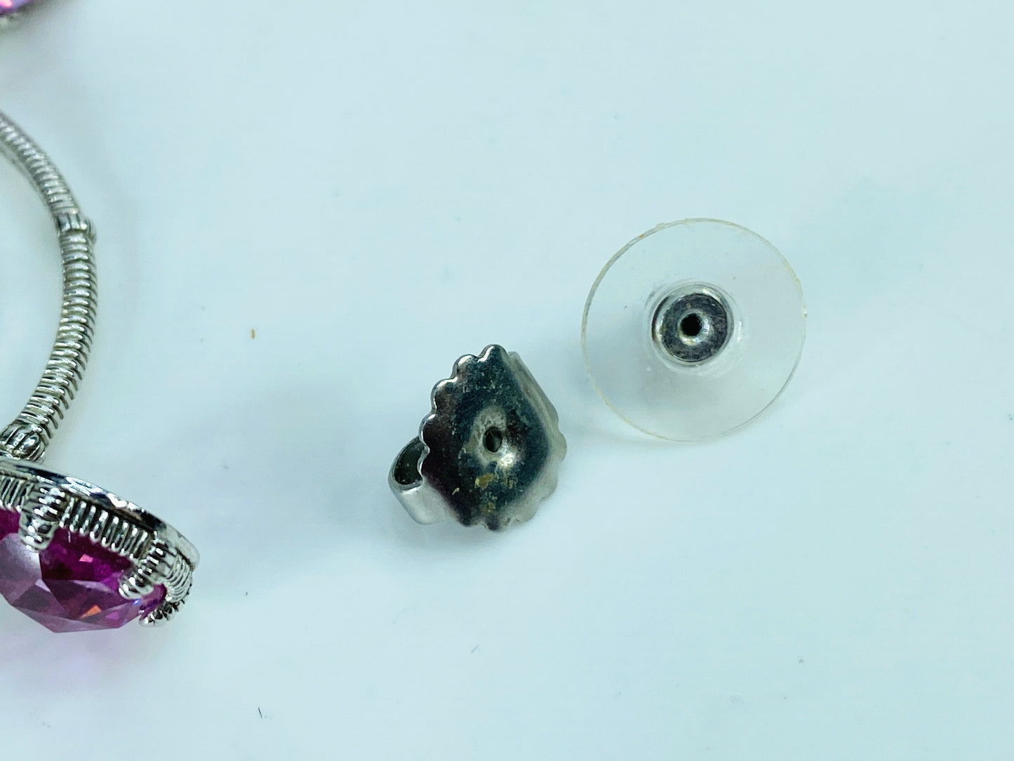 Judith Ripka 18K/925 Lavender Crystal CZ 40mm hoop dangle earrings JR1020R1020