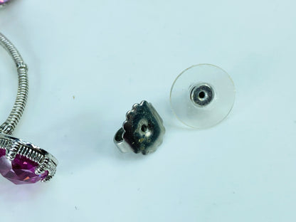 Judith Ripka 18K/925 Lavender Crystal CZ 40mm hoop dangle earrings JR1020R1020